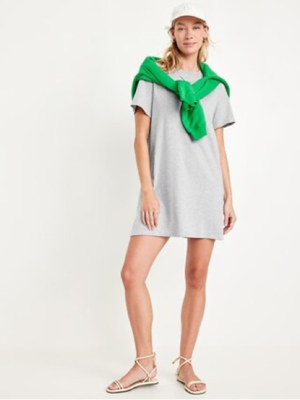 NWT Old Navy XXL Heather Grey Crew-Neck Mini T-Shirt Dress